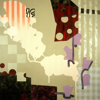 "Necessity and Chance", 2000, mixed media on canvas on board, 45"x45"