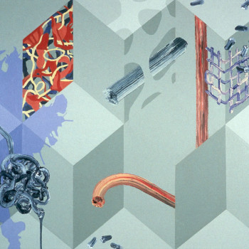 "Parenthetical Elements", 2000, acrylic on canvas, 28"x34"