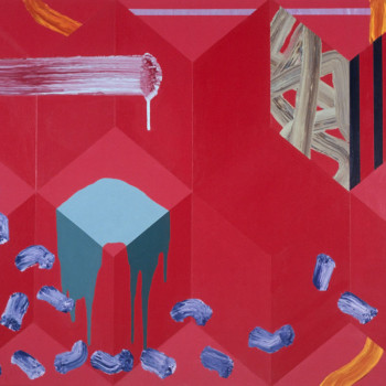 "Synthetic Boundaries", 2000, acrylic on canvas, 28"x34"
